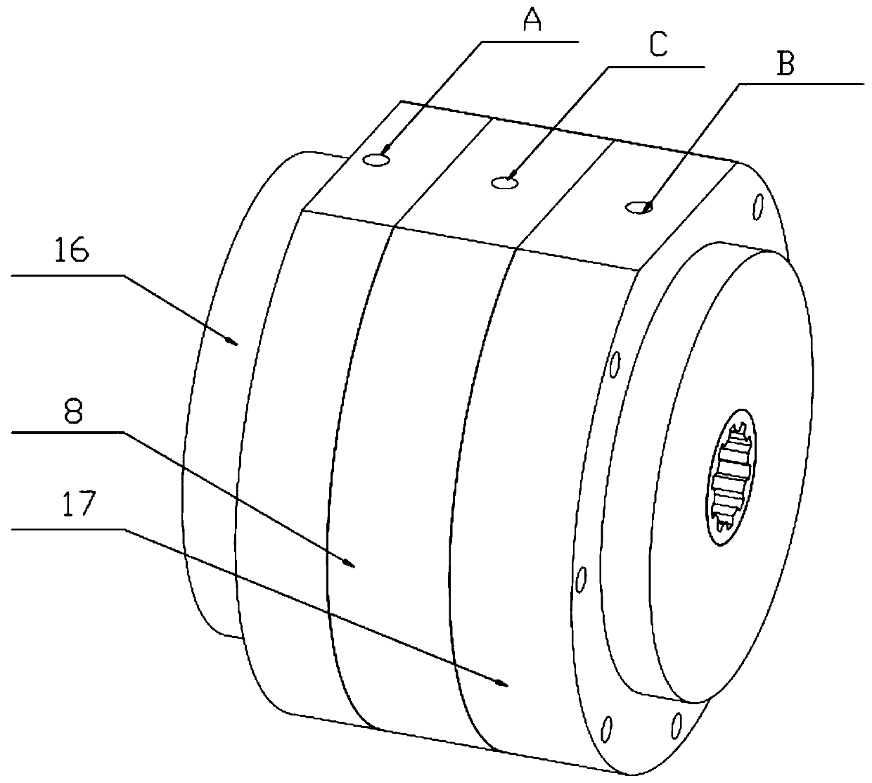 Rolling ball force transmission type low-speed high-torque hydraulic motor