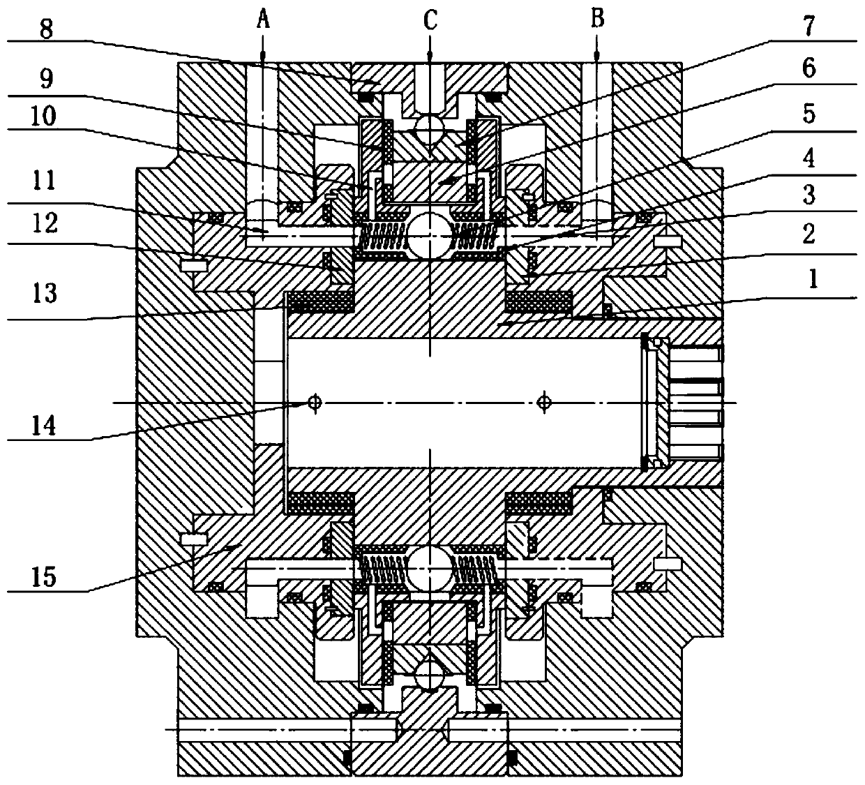 Rolling ball force transmission type low-speed high-torque hydraulic motor