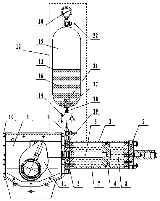 A driving device and valve actuator based on gas-hydraulic combined spring