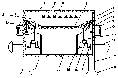 Cleaning machine for cleaning bean sprouts