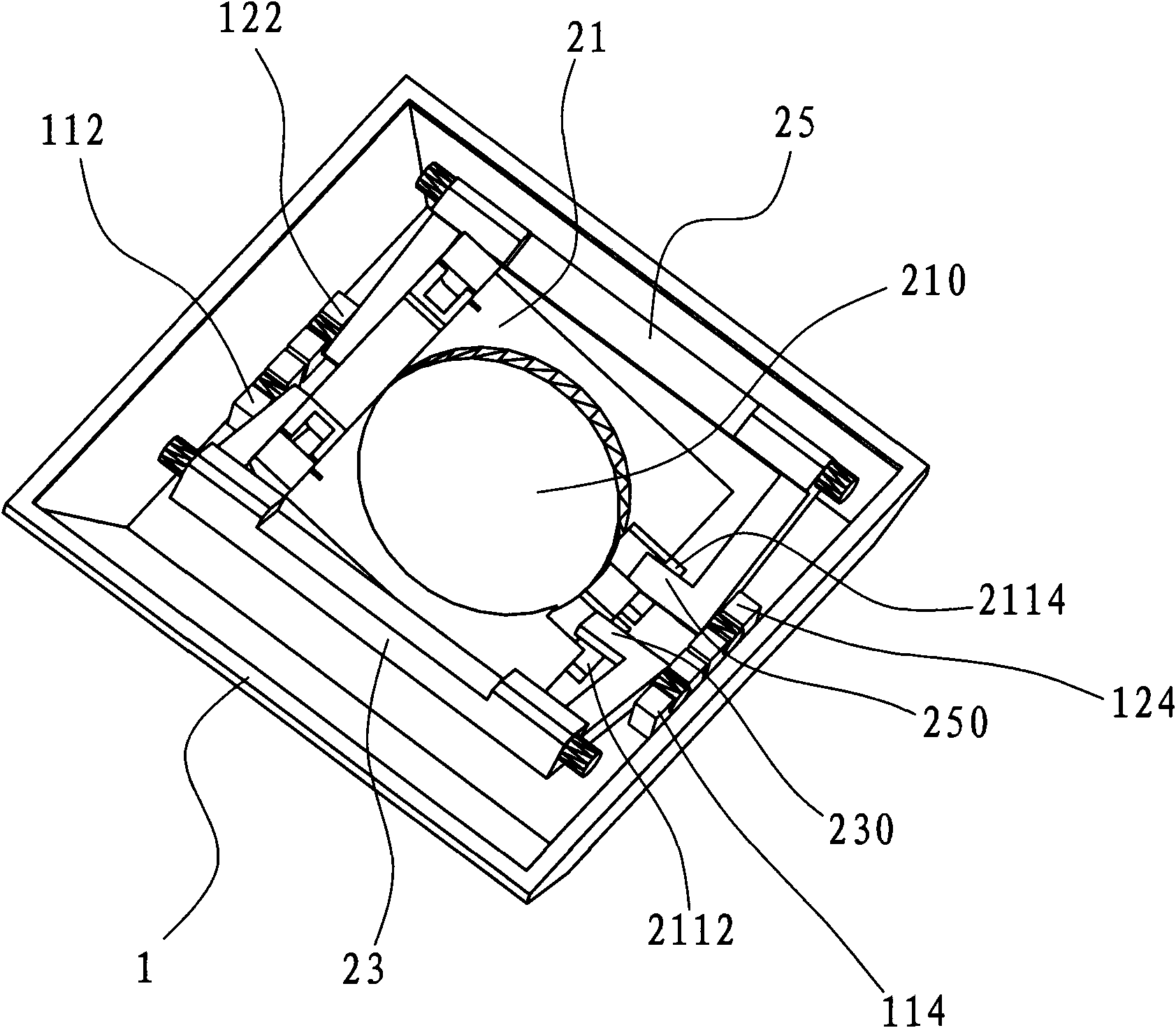 Key lifting switch device and assembling fixture and assembling technology thereof