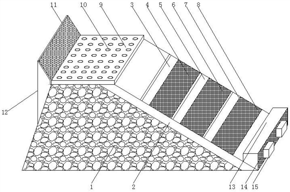 Composite reinforced high-fill slope structure