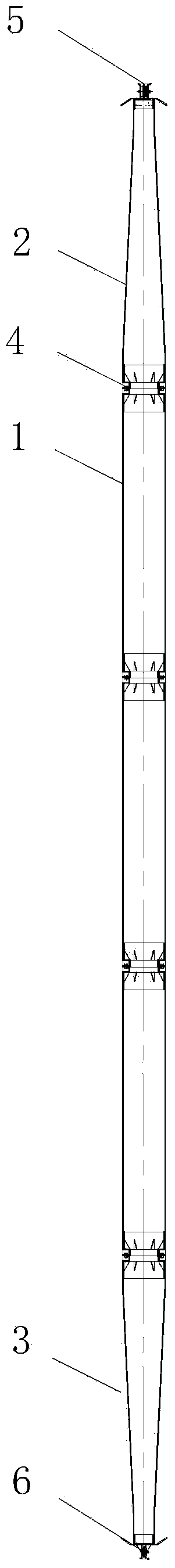Single column type derrick of electric transmission line