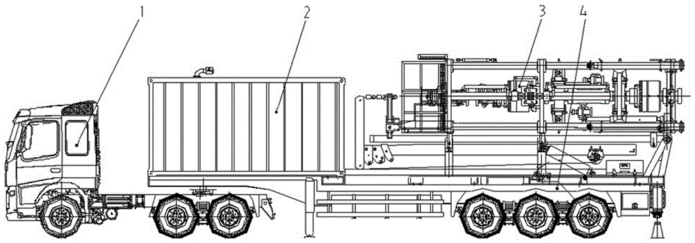 Semi-trailer independent type under-pressure well repairing operation machine