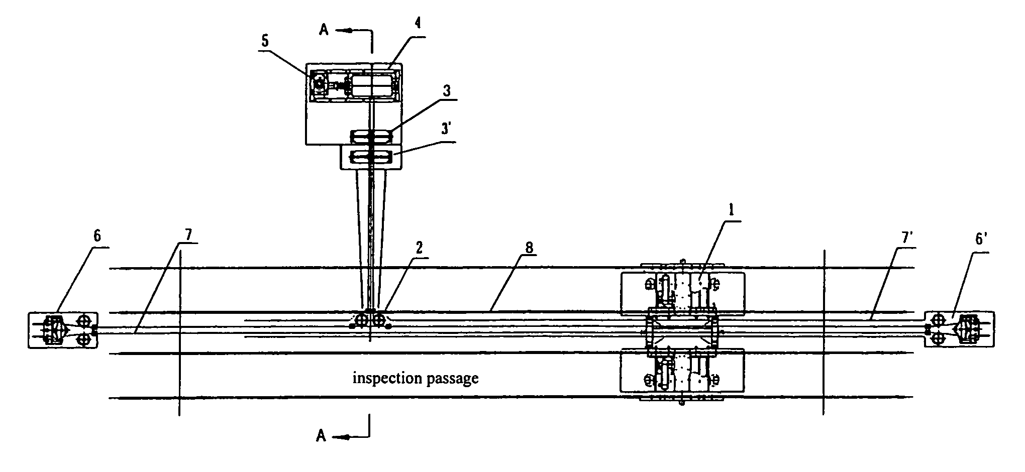 Pulling device for container inspection system