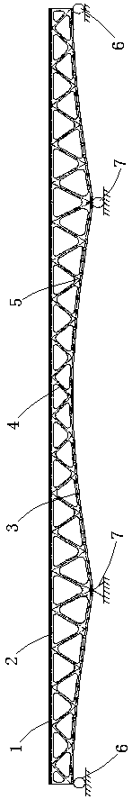 Large-span steel truss combined continuous beam structure and construction method thereof