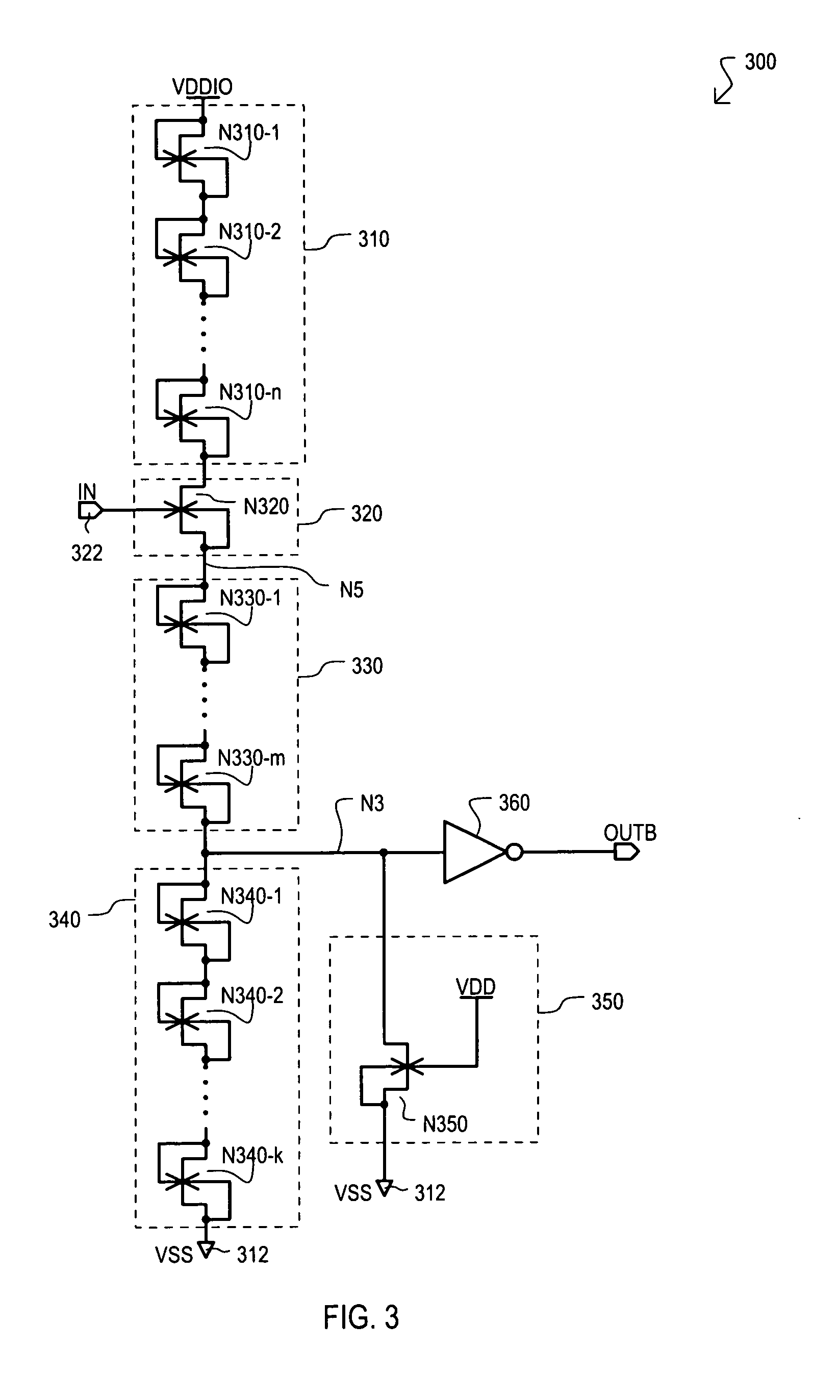 Junction field effect transistor input buffer level shifting circuit