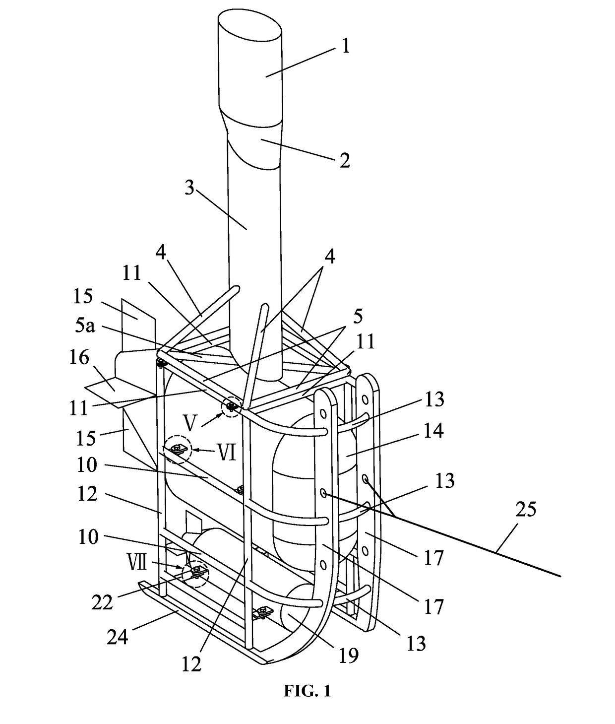 Large-sized underwater towing device and method using the same for underwater towing