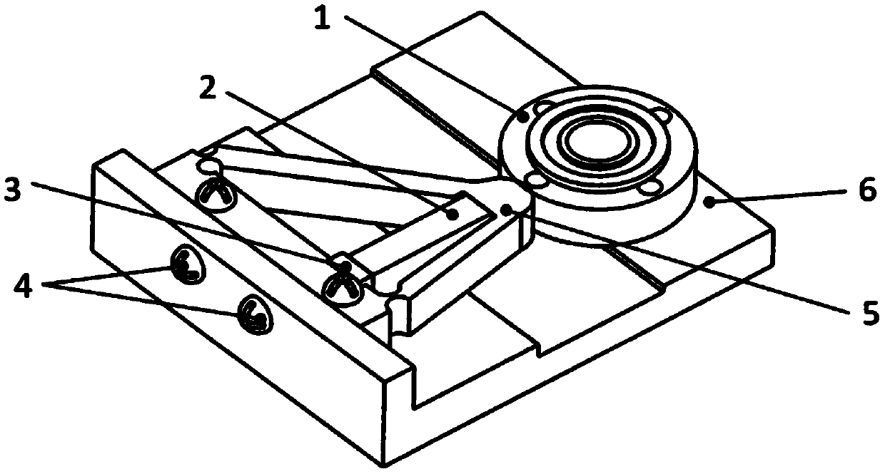 Rotary piezoelectric driving device based on asymmetric triangular hinge mechanism