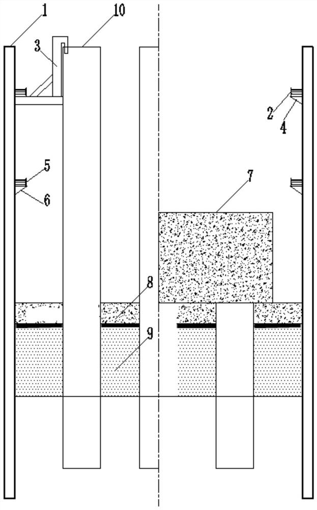 Construction method and structure of steel sheet pile cofferdam in tidal zone of sea area