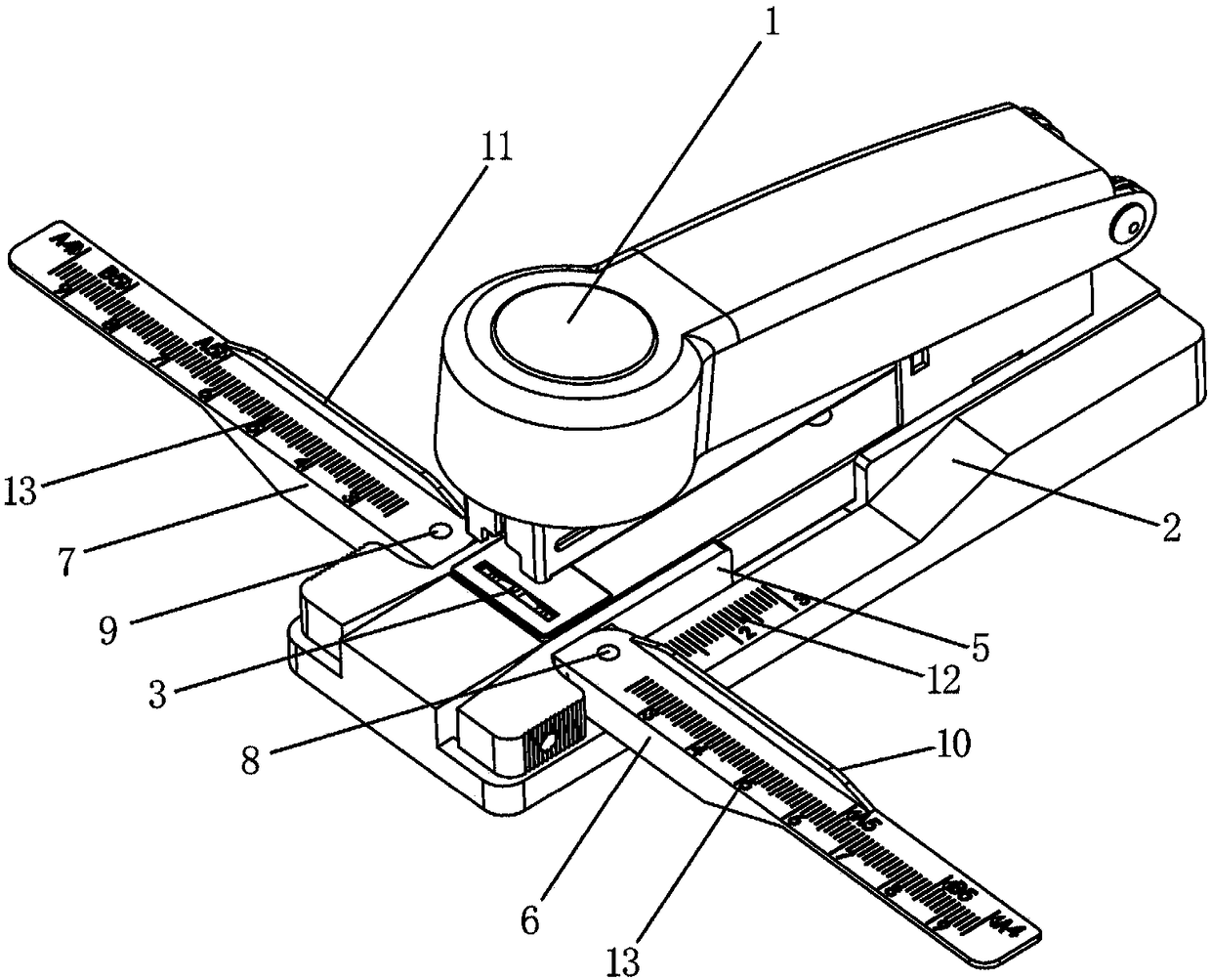 A stapler with a binding ruler