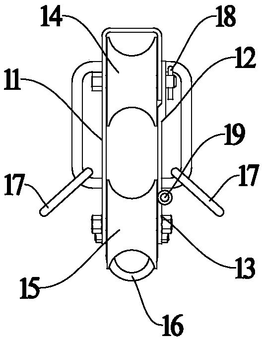 Span-crossing line changing tackle for distributing line and line changing method thereof