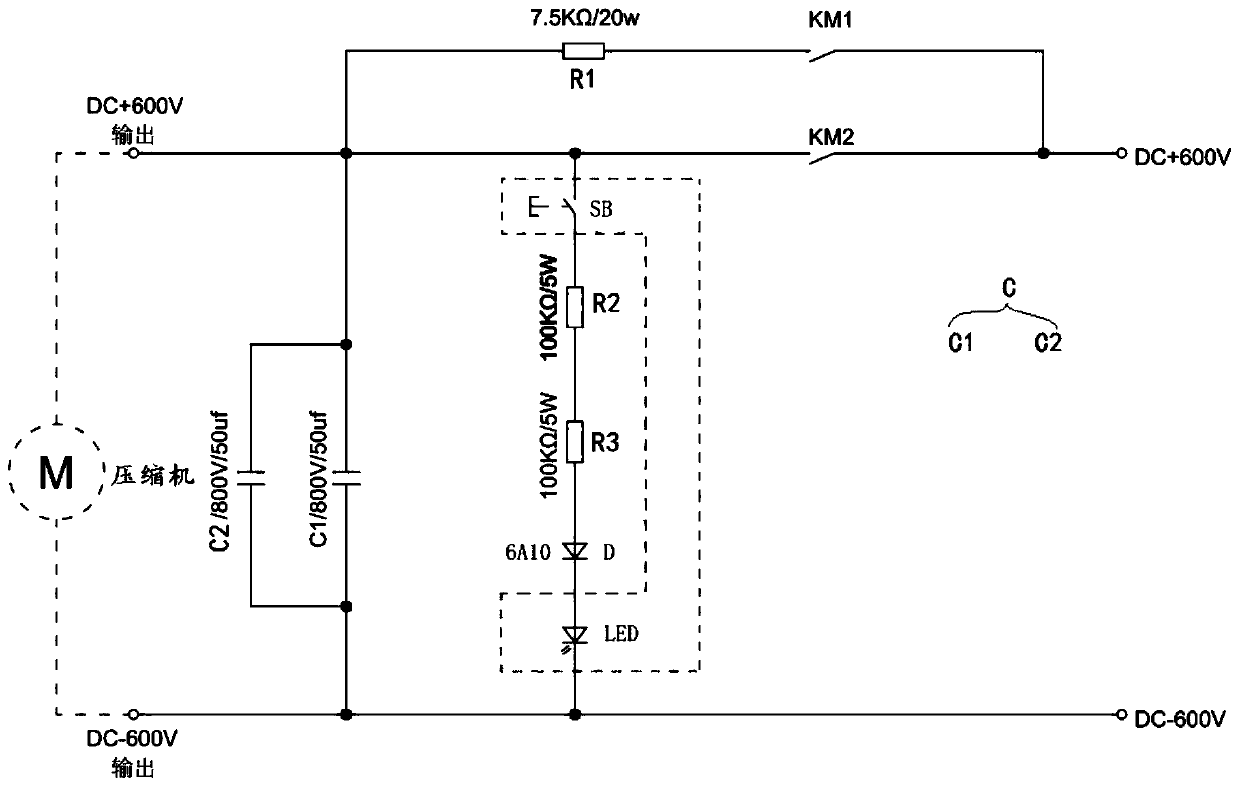 Protection circuit assembly for starting direct current compressor