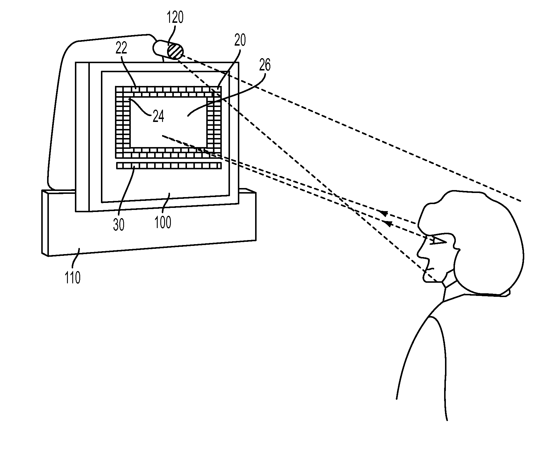 Eye typing system using a three-layer user interface