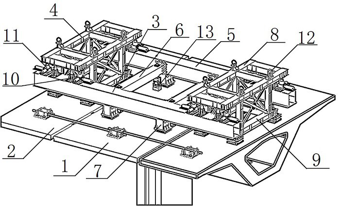 A construction method for bracketless suspension and locking of prefabricated segmental box girder