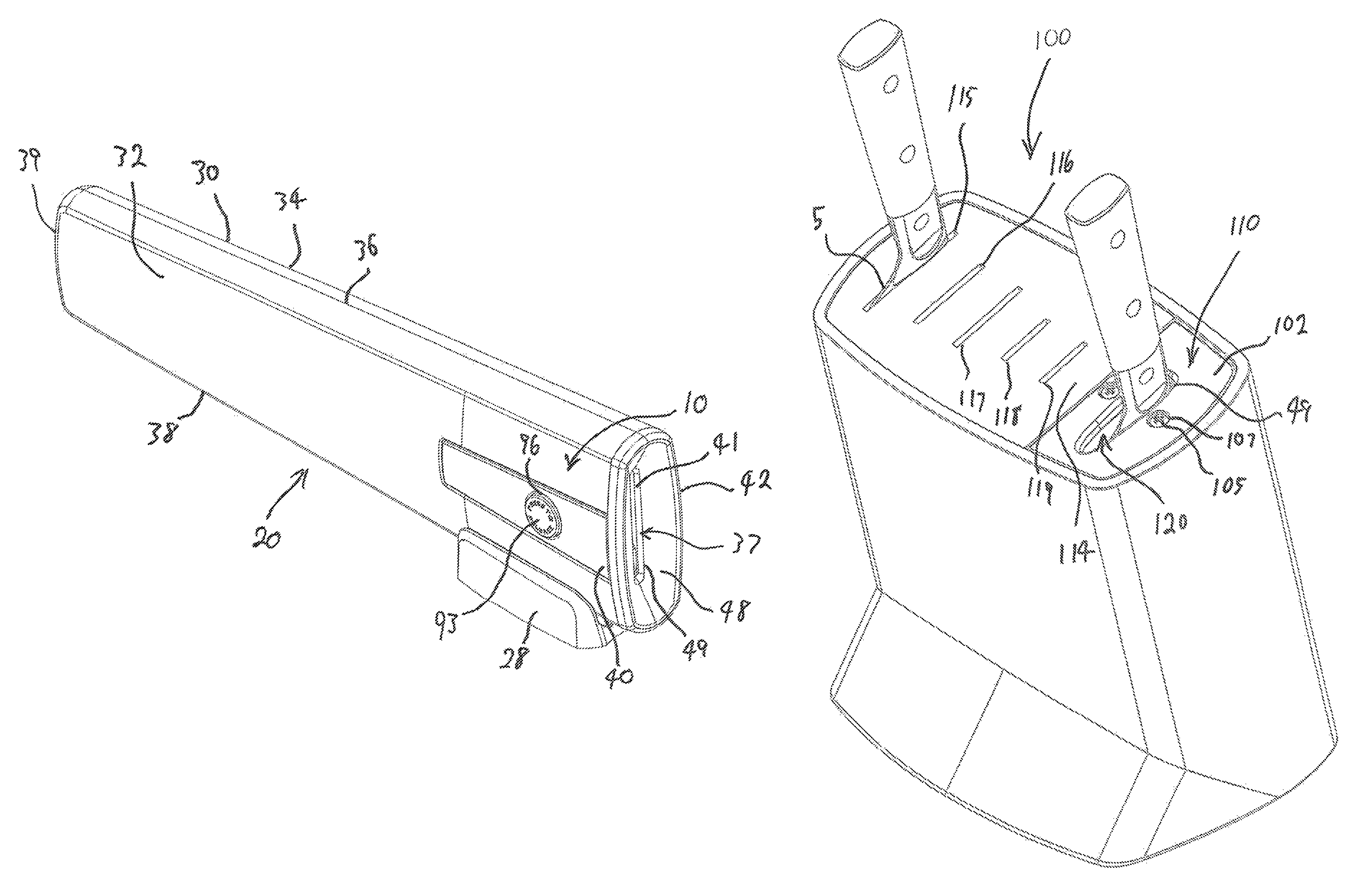 Blade storage device including a blade sharpener and a honing device