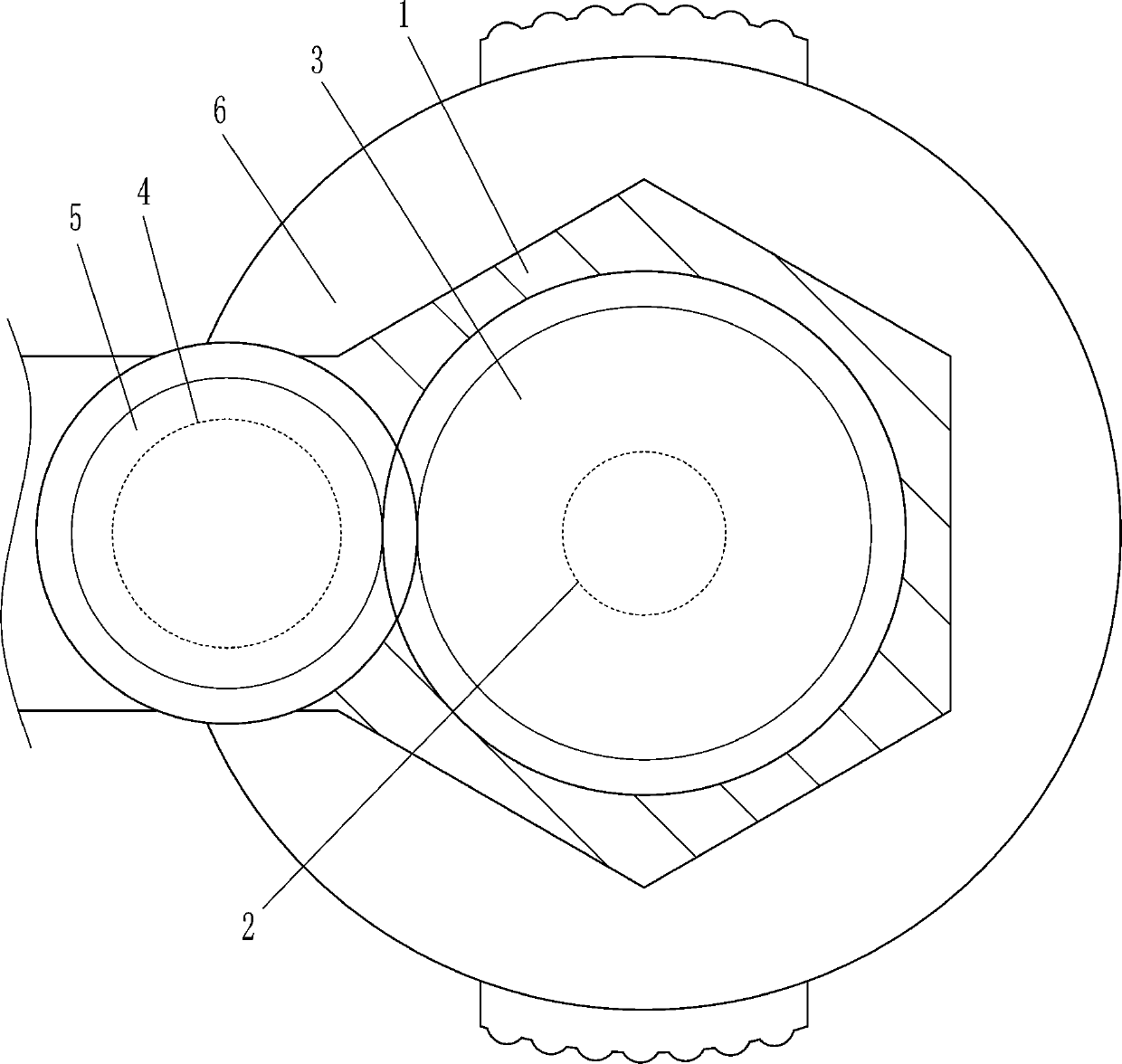 An oxygen-free copper rod material forming and collecting device