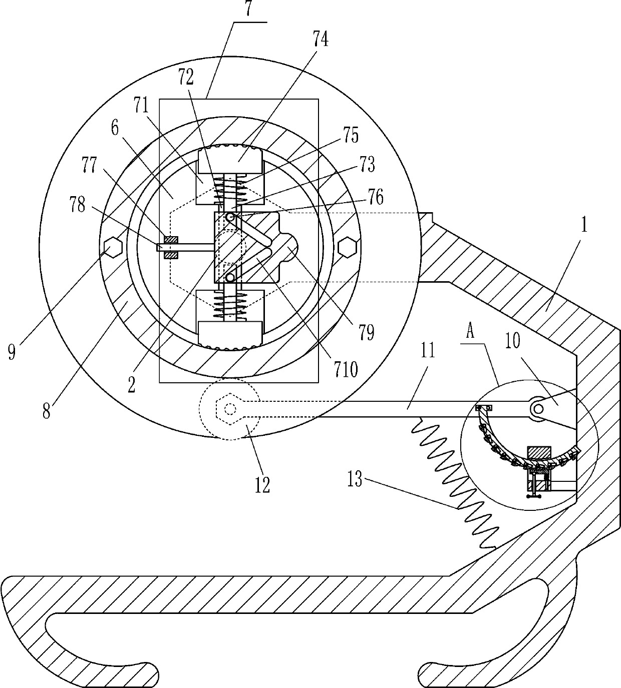 An oxygen-free copper rod material forming and collecting device