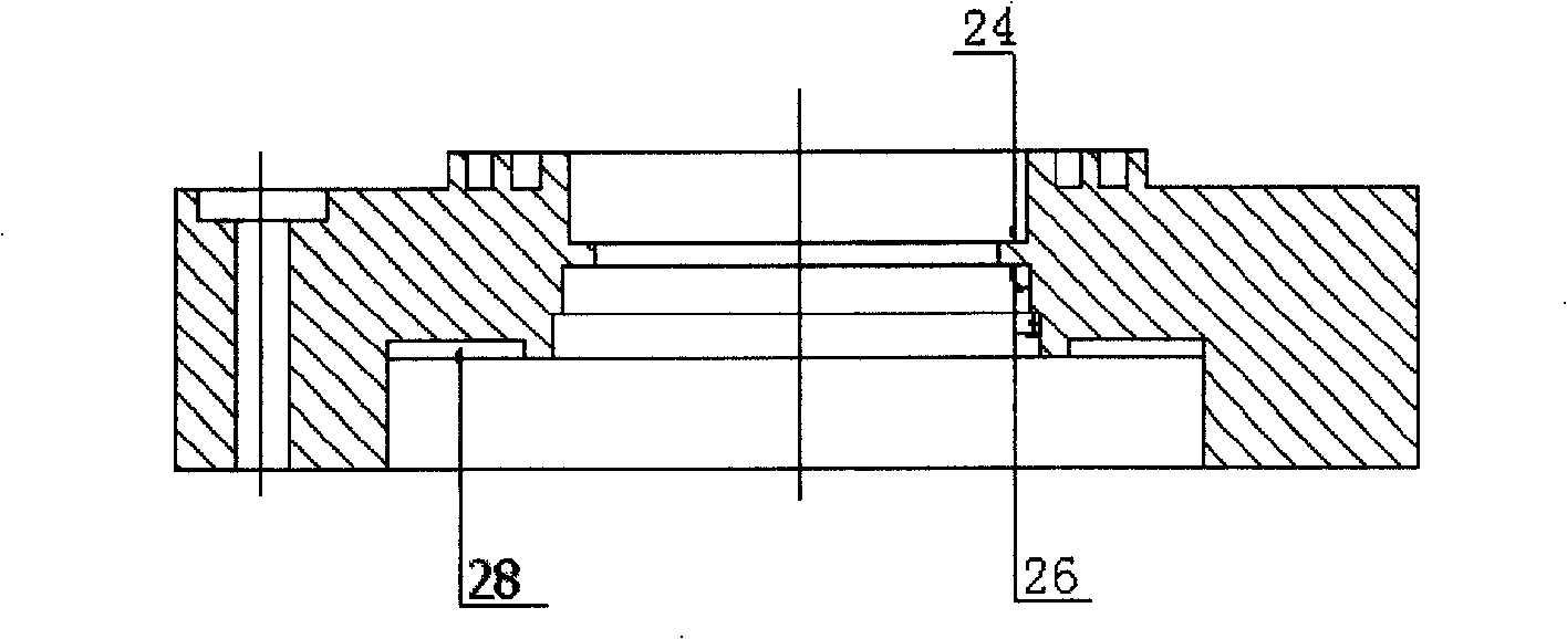 Vertical shaft support system of vertical shaft type impact crusher, and vertical shaft support device