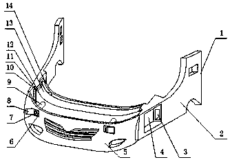 Fixing device for front and rear bumpers of automobile