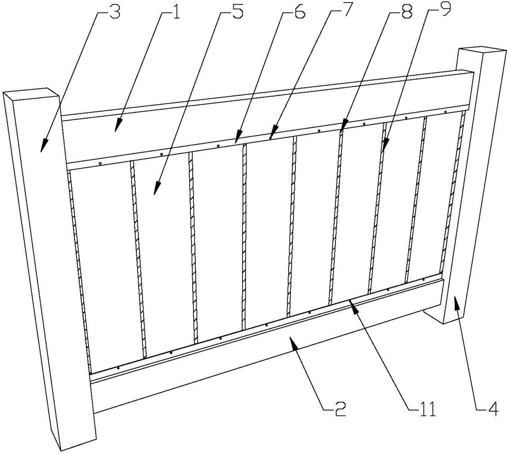 Flexible energy-consumption frame filling wall