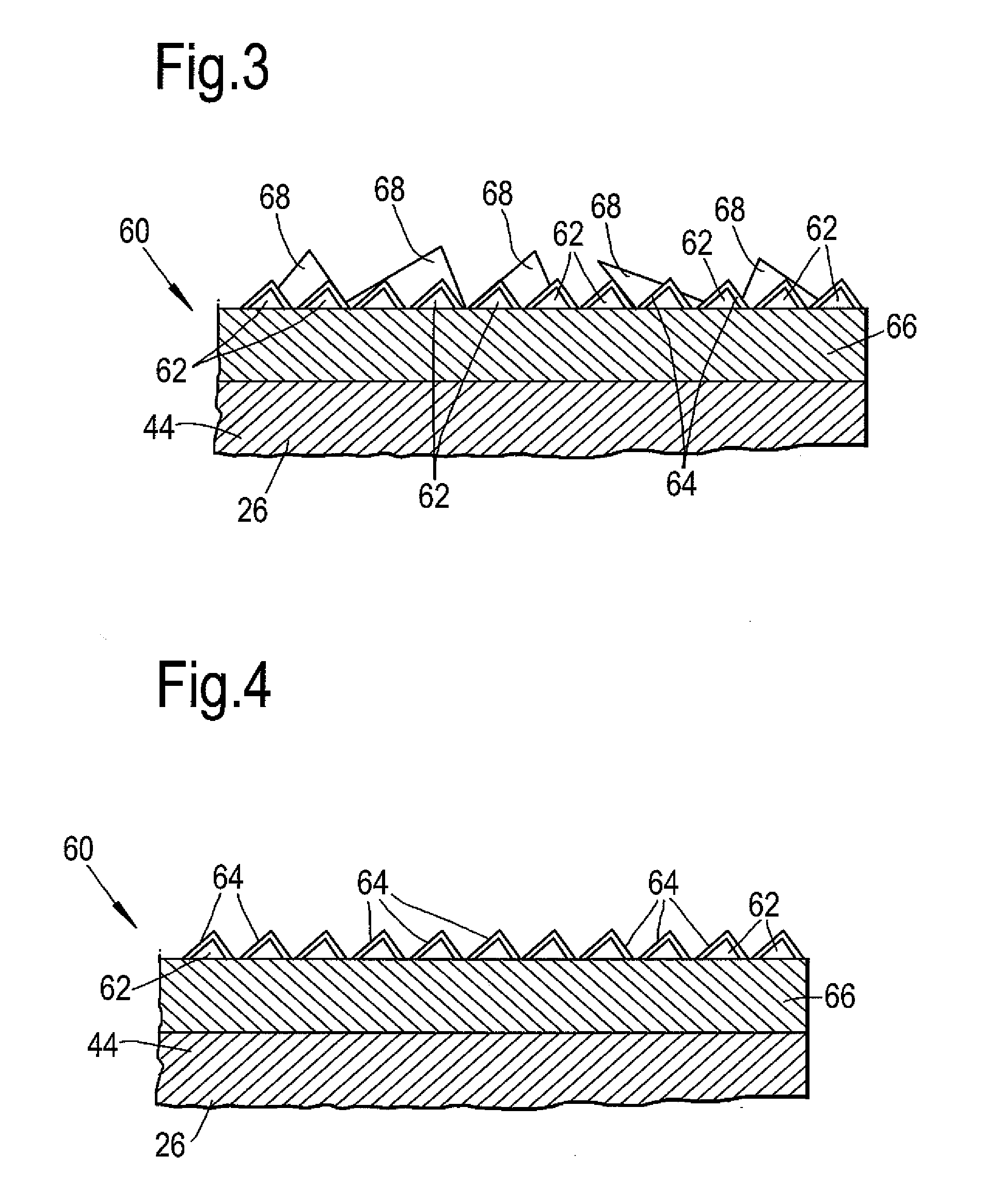 Component having an abrasive layer and a method of applying an abrasive layer on a component