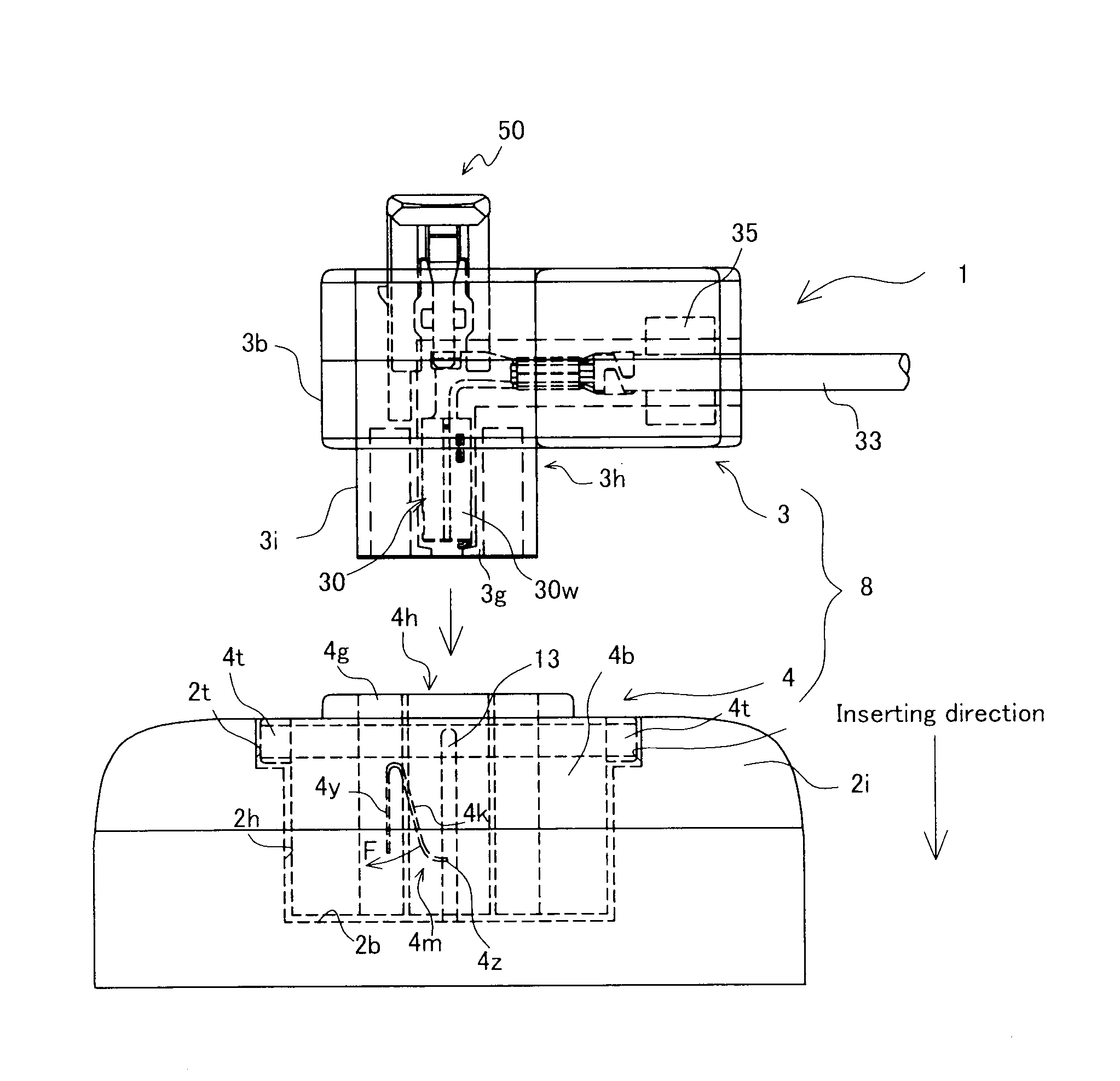 Connector and electrical connection device