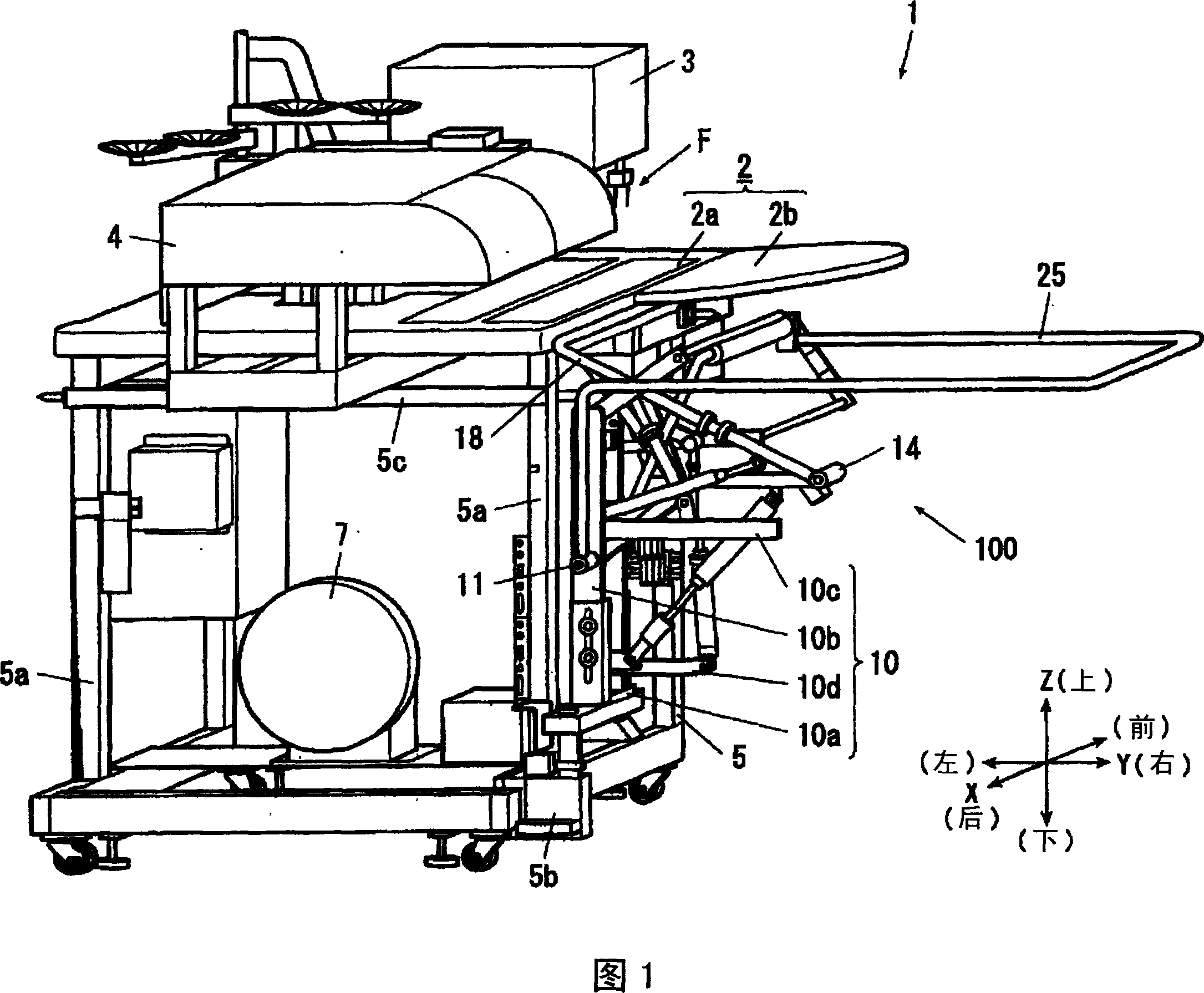 Stacking device of sewing machine