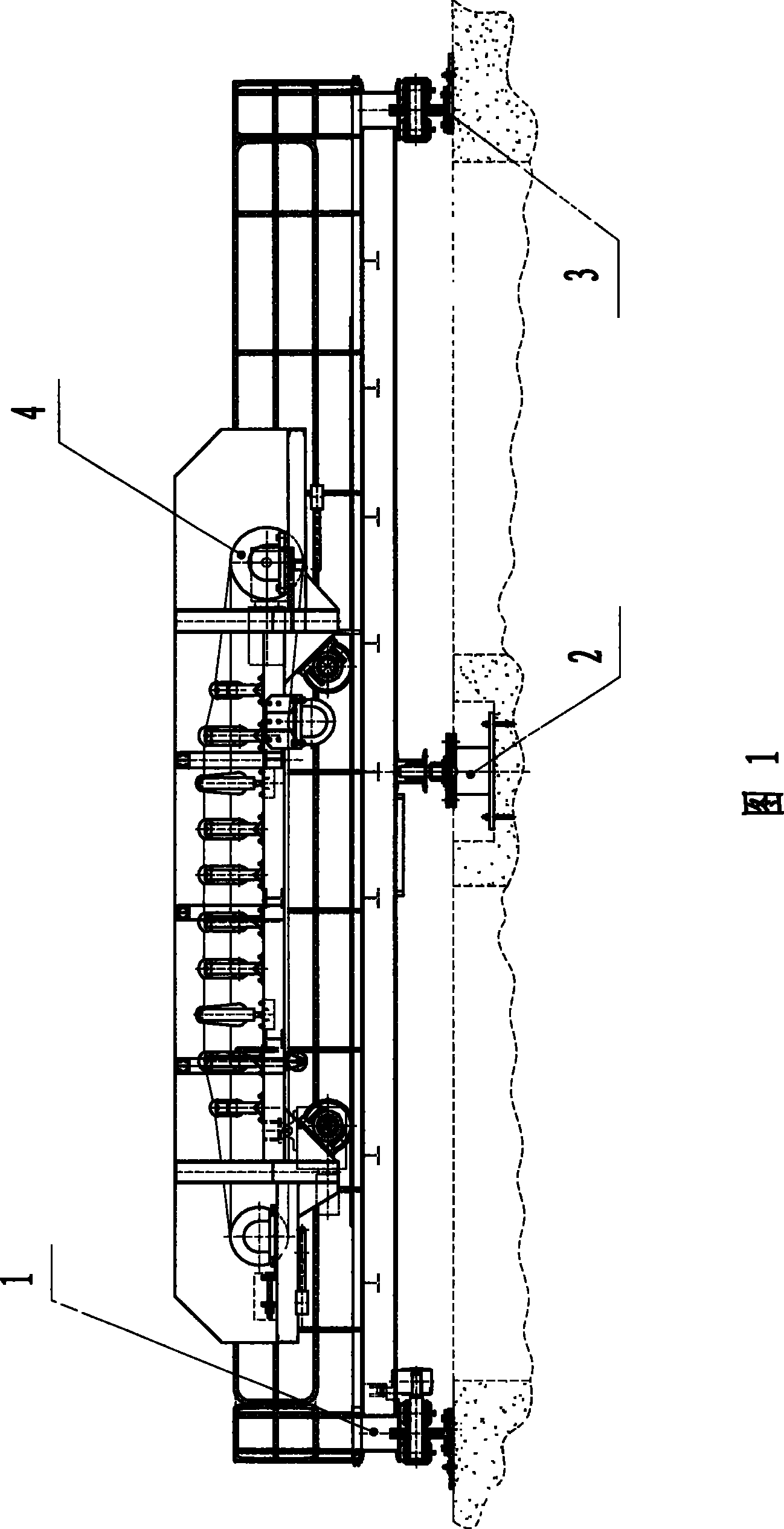 Gyre cloth machine with gyration centre supporting apparatus