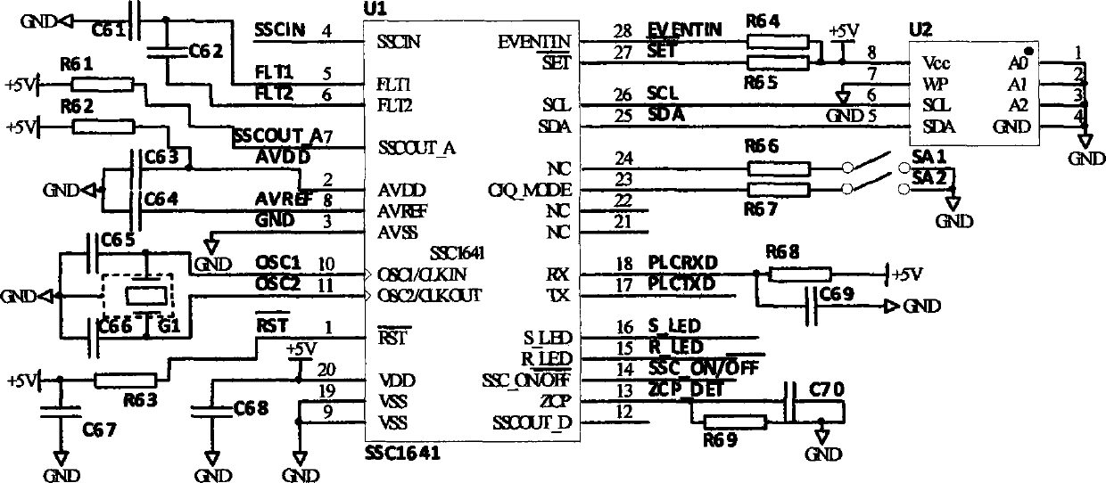 BFSK, BPSK and DBPSK mode modulation-based low-voltage power line carrier communication circuit