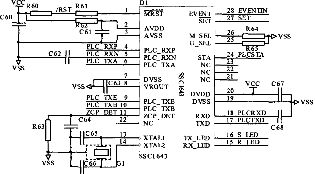 BFSK, BPSK and DBPSK mode modulation-based low-voltage power line carrier communication circuit