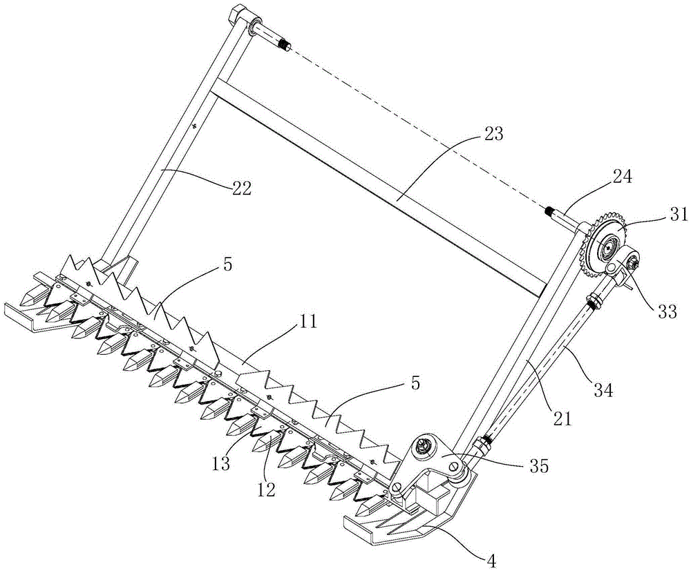 Harvester and cutting knife structure thereof