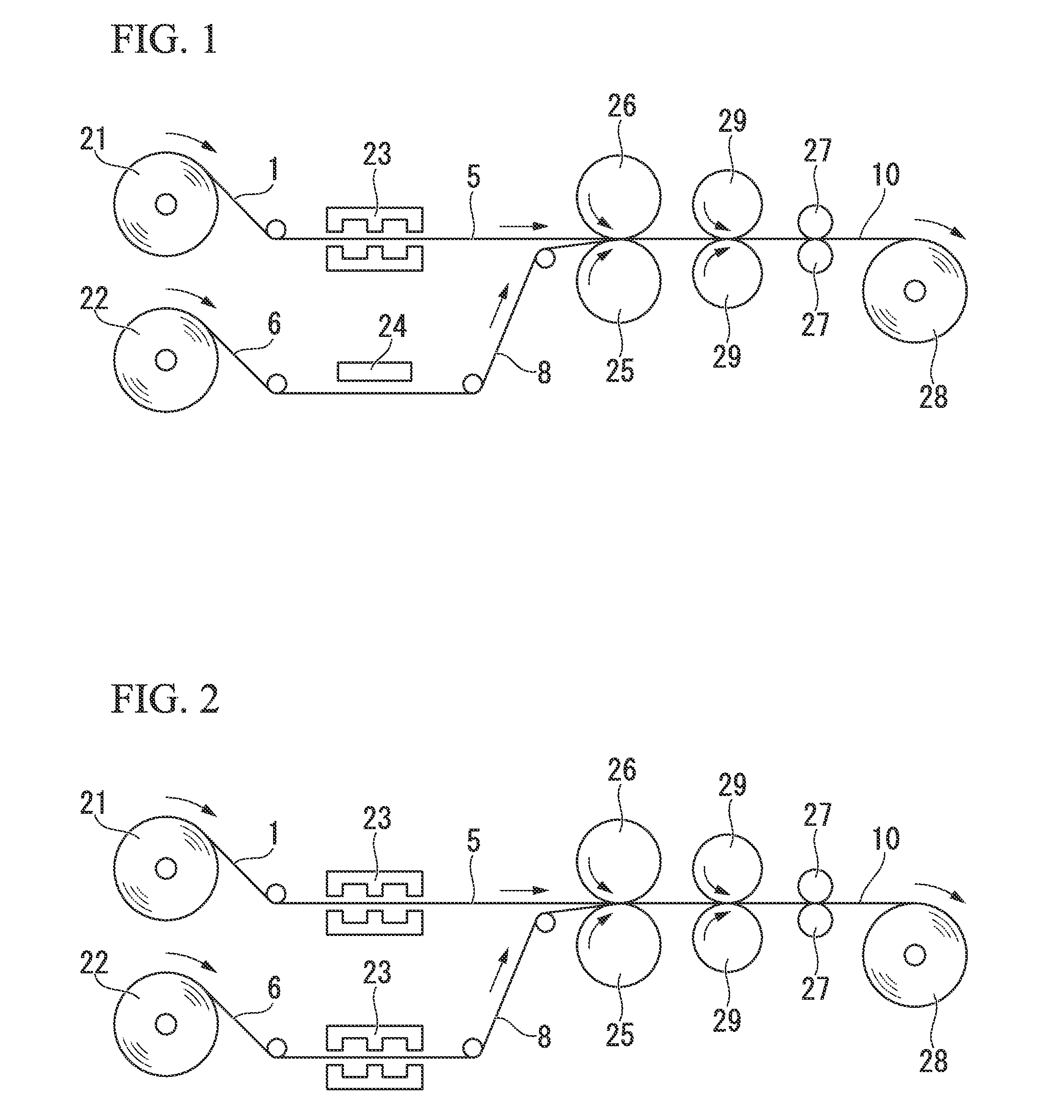 Laminate production method, laminate, and packaging container using same