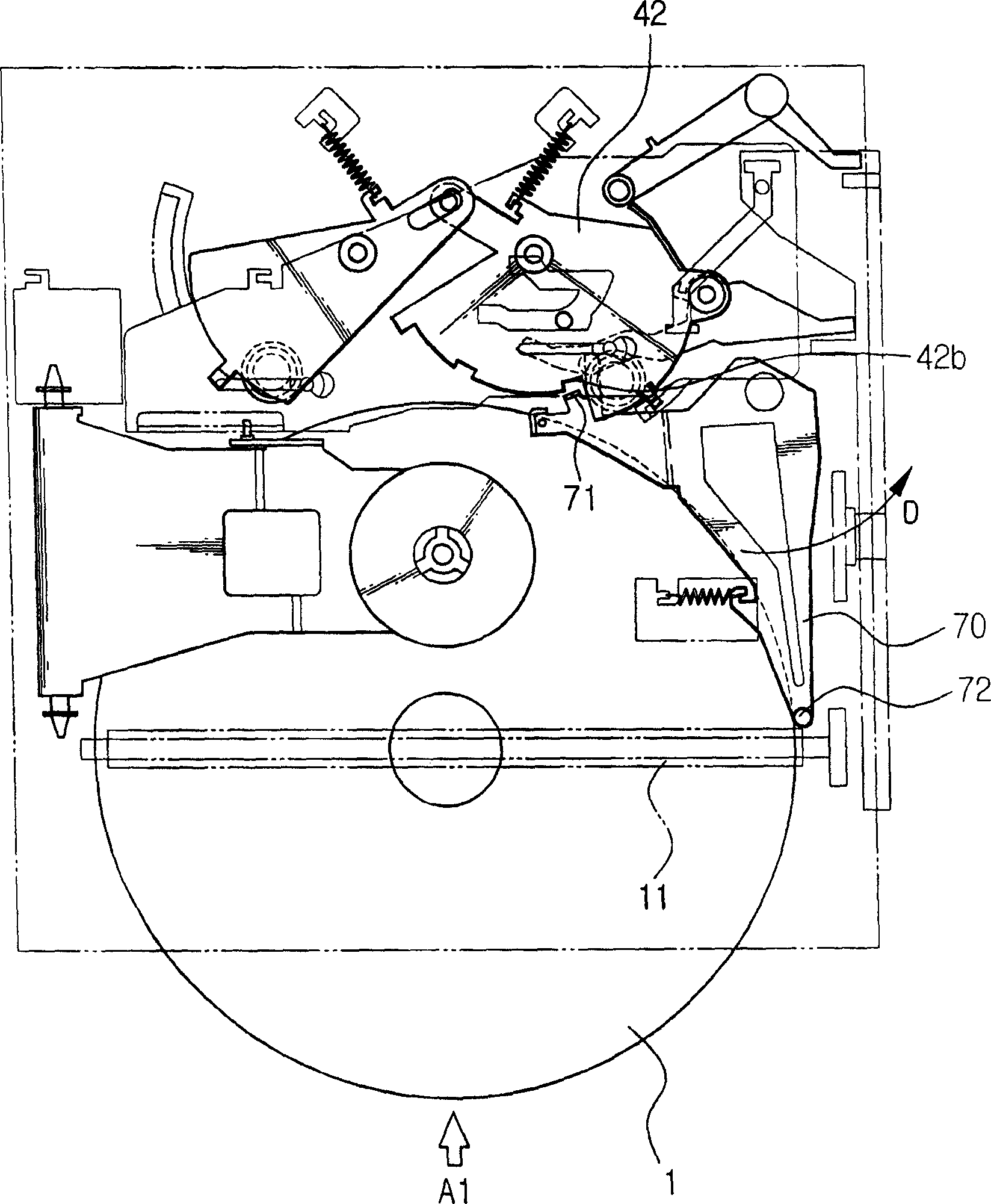 Apparatus for loading a disk in an optical disk player