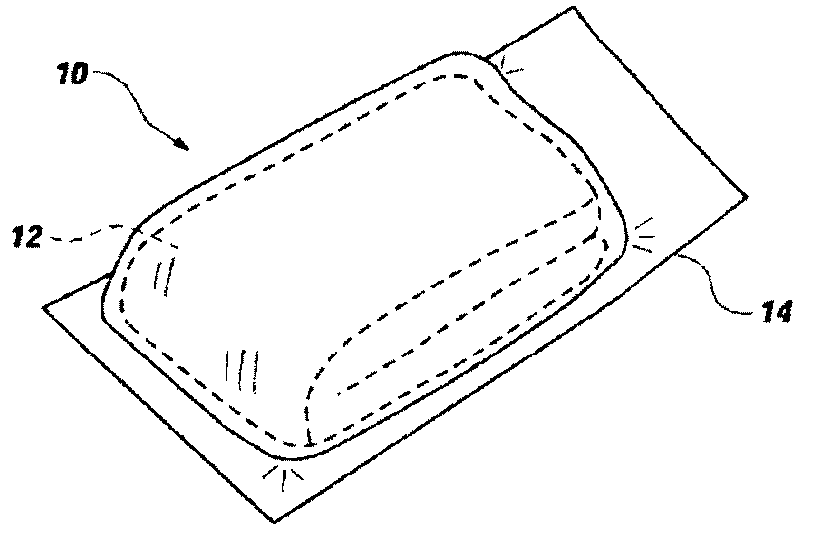 Indicia of reduced diaper viewable through encasement