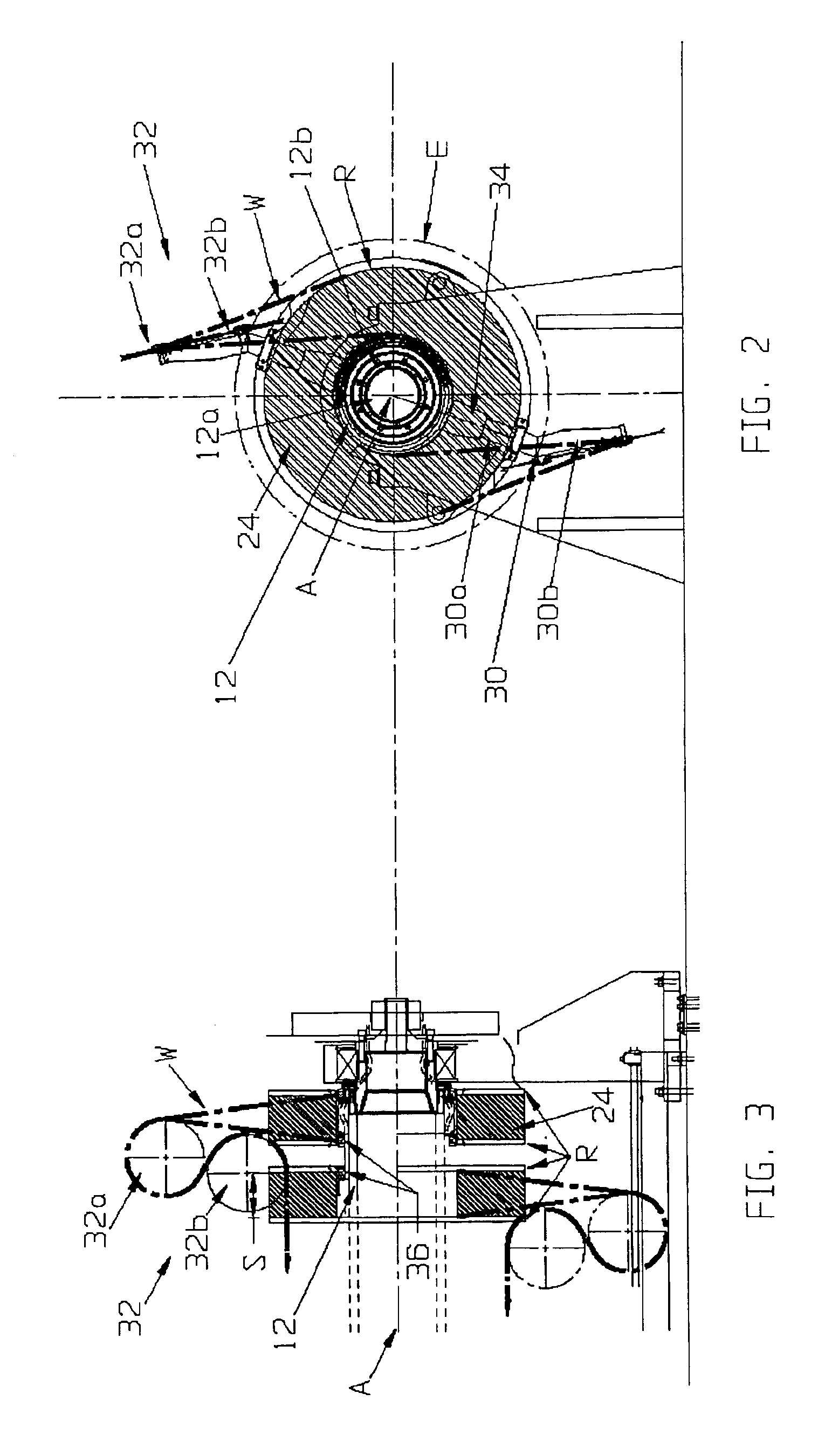 Compact universal concentric strander with take-off sheaves mounted on strander shaft