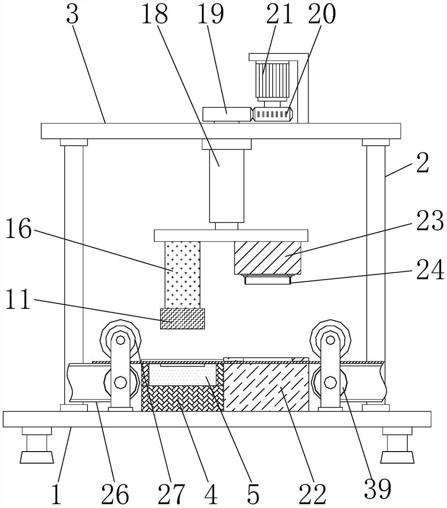 Machining stamping device facilitating automatic ejection of waste