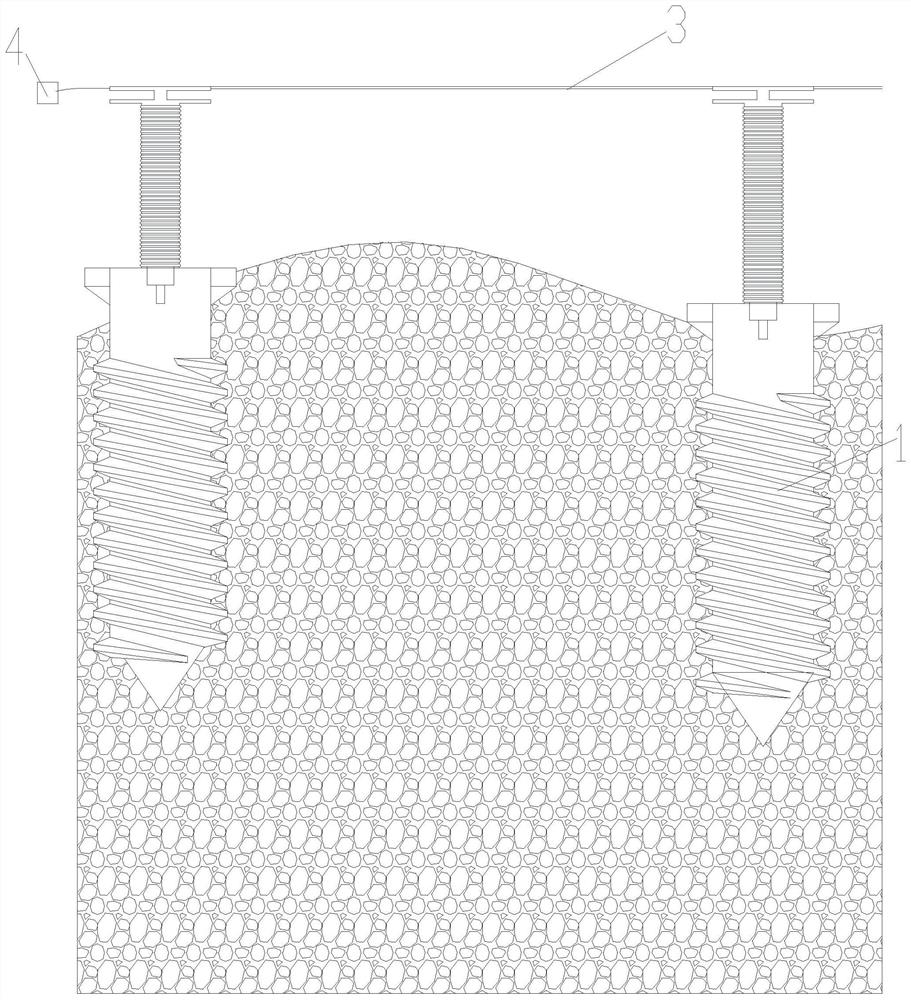 Self-adjusting line hanging device for hard soil construction