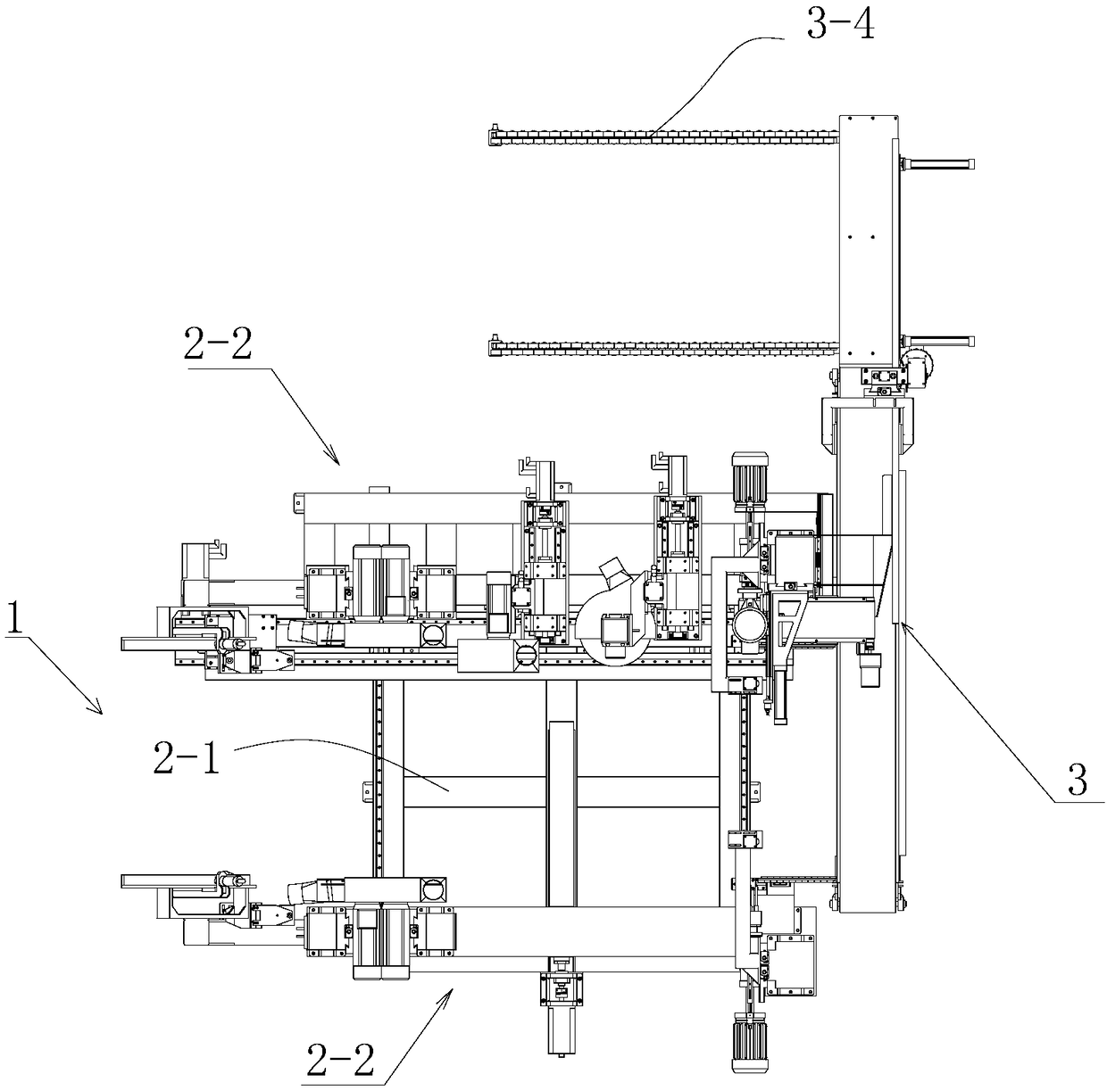 A furniture table leg solid wood parts dual -end -end -of -cut corner punch punching machine and processing method