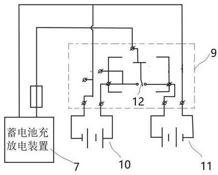 Remote control storage battery charging and discharging device