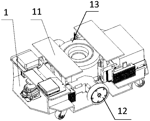 AGV, bearing system with longitudinal beams and use method thereof