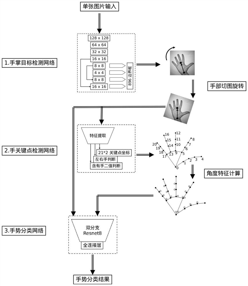 Gesture recognition method and system based on knowledge distillation and attention mechanism