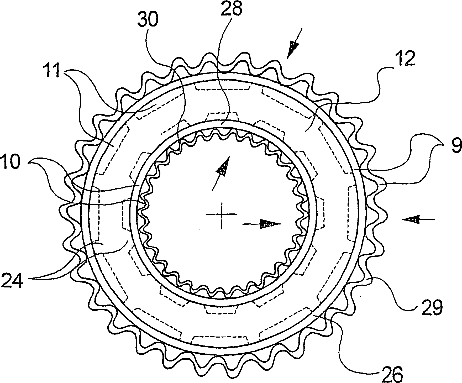 Spinning head and filter device for said type of spinning head