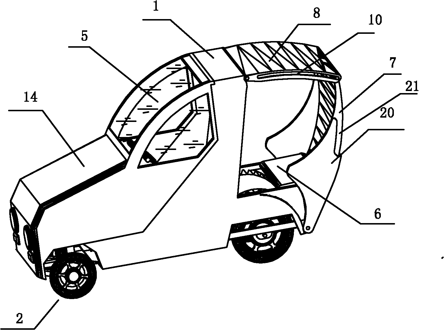 A foldable double row seat four-wheel electric vehicle