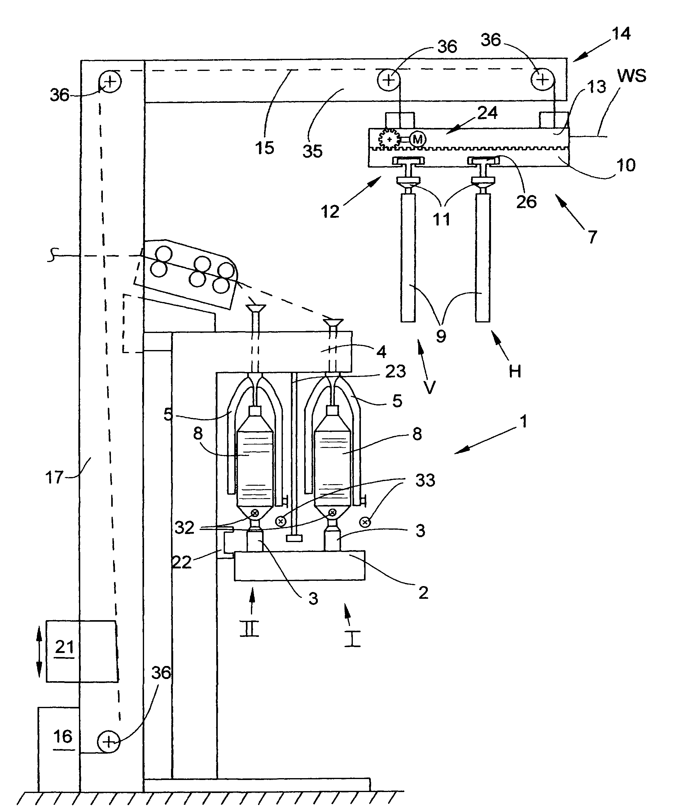 Reel change device for roving machine