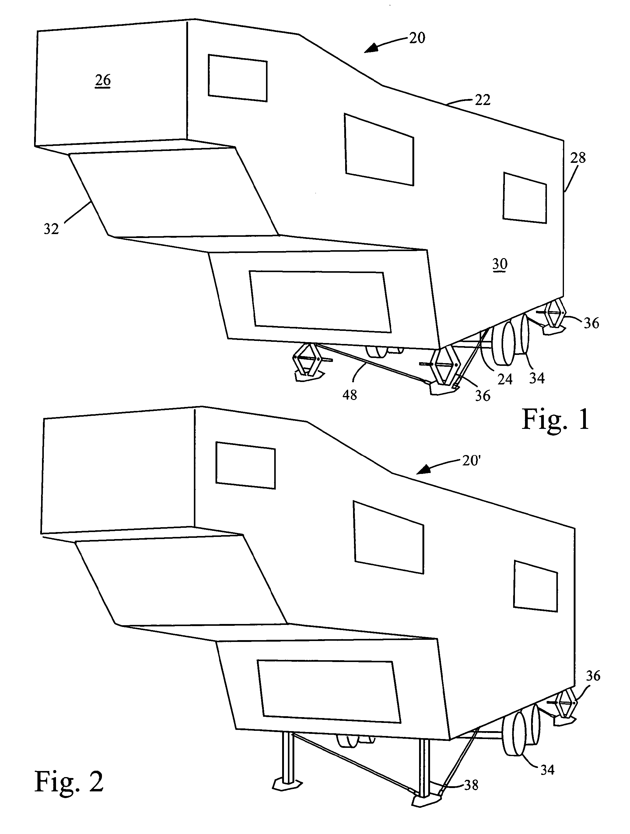 Trailer stabilizing device and method of using same