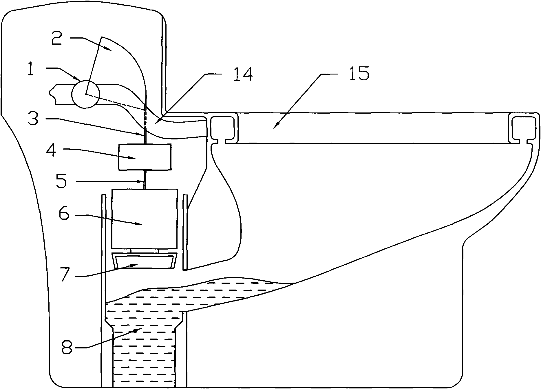 Blocking body for sewage outlet of squatting pan