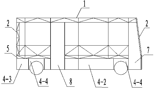 Bus frame structure of full-carrying type pure electric bus