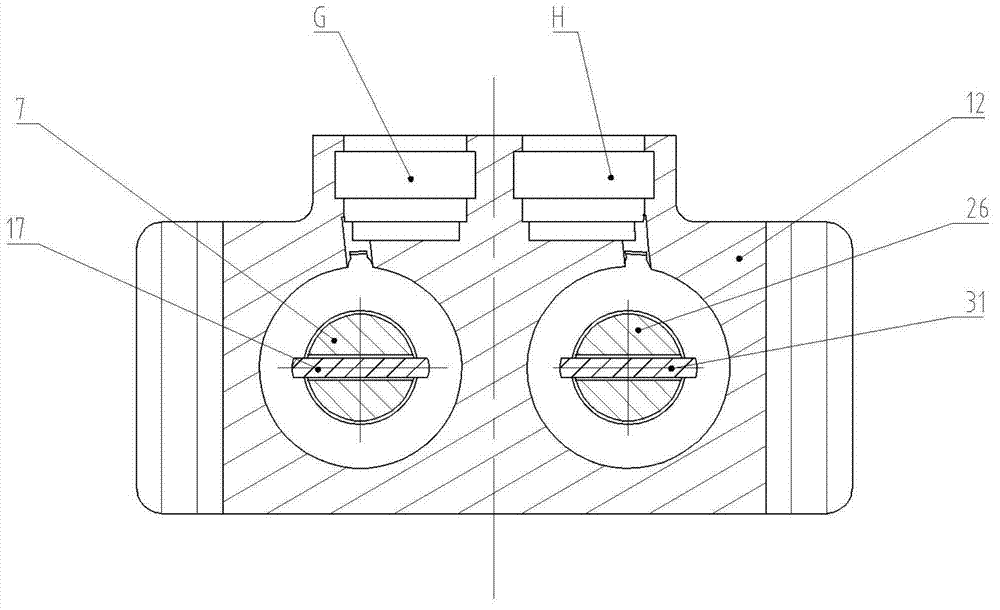 Parallel-central-valve type automobile brake master cylinder