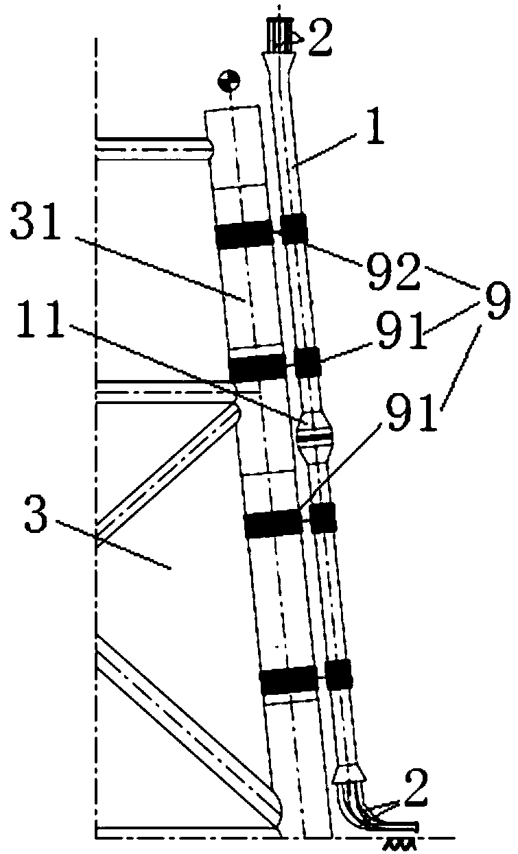 A tube bundle riser structure assembly